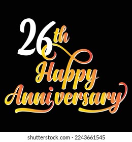 Happy anniversary unique typography design vector.This is an editable file.