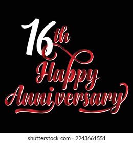Happy anniversary unique typography design vector.This is an editable file.