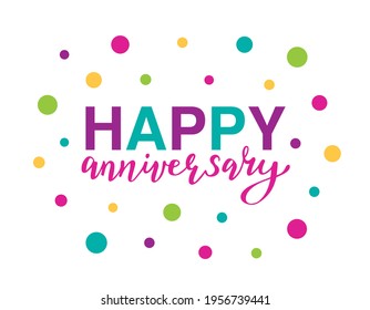 Happy Anniversary Vector Illustration Lettering Text Stock Vector ...