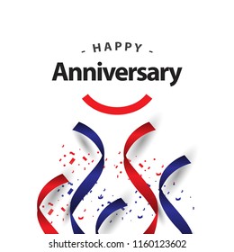 Happy Anniversary Vector Template Design Illustration