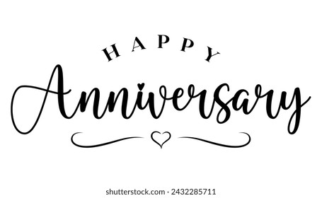 Happy Anniversary wedding wish lettering text vector illustration