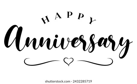 Happy Anniversary wedding wish lettering text vector illustration