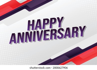 happy anniversary word concept vector illustration with lines style for social media landing page, template, ui, web, mobile app, poster, banner, flyer, background, gift card, coupon, label, wallpaper