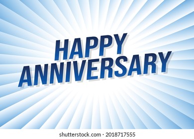 happy anniversary word concept vector illustration with lines style for social media landing page, template, ui, web, mobile app, poster, banner, flyer, background, gift card, coupon, label, wallpaper