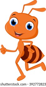 happy ant cartoon running