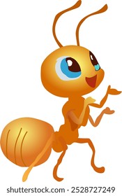 Happy ant cartoon vector illustration