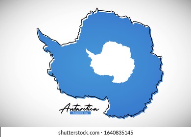 Happy antarctica day. Elegant national country map with Antarctica flag vector illustration. svg