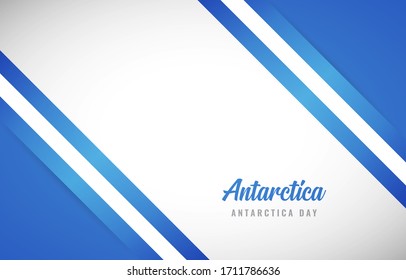 Happy Antarctica Day With Modern Antarctica National Country Flag Greeting Background