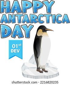 Happy Antarctica day poster design illustration