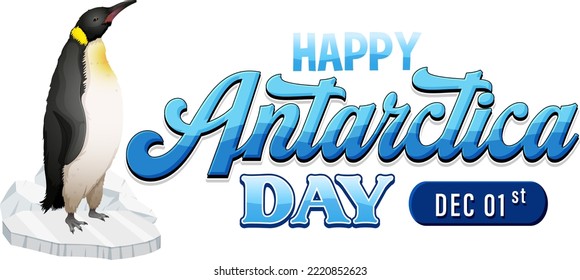 Happy Antarctica day poster design illustration svg