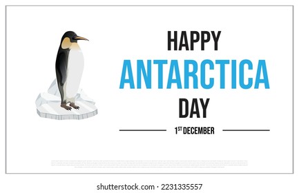 Happy Antarctica Day, World Antarctica Day, Internationdal Day of Antarctica, Design, Icon, vector, eps, editable, template, 1st December, creative, sticker, typography, poster, banner, pinguien, idea svg