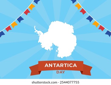 Happy antartica day poster square size