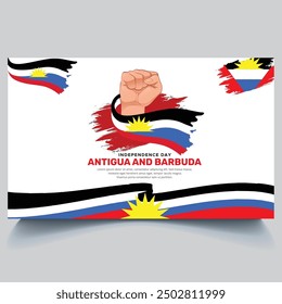 Happy Antigua and Barbuda Independence Day Banner vector.