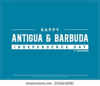 Feliz Antígua e Barbuda Projeto do Dia da Independência em um fundo escuro, Dia da Independência de Antígua e Barbuda com bandeira, Ilustração vetorial de Antígua e Barbuda Dia da Independência