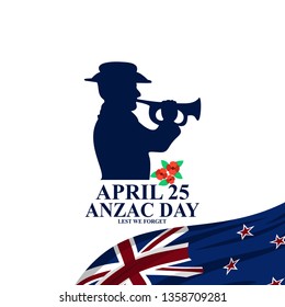 Happy Anzac Day Vector Illustration. Suitable for greeting card, poster and banner. 