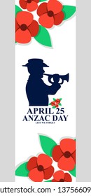 Happy Anzac Day Vector Illustration. Suitable for greeting card, poster and banner