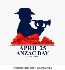 Happy Anzac Day Vector Illustration. Suitable for greeting card, poster and banner