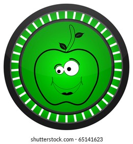 happy apple button