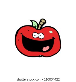 caricatura de manzana feliz