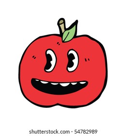 happy apple cartoon