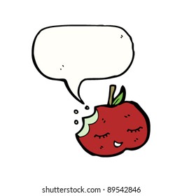 personaje de caricatura de manzana feliz