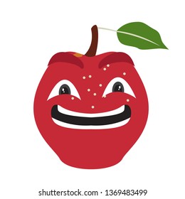 Happy apple cartoon image. Vector illustration design