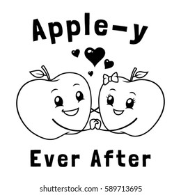 Happy Apple Couple vector.