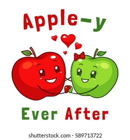 Happy Apple Couple vector.