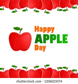 Happy Apple day vector design. International holiday observence of october 21 design