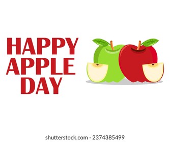 Happy Apple Day vector. Vector apple icon with the inscription Happy Apple Day. Celebrating Apple Day October 21.