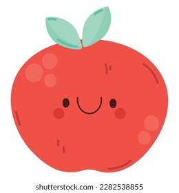 happy apple design over white