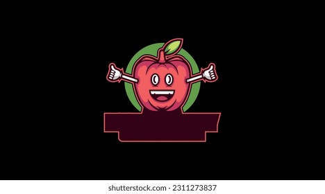 Happy Apple fruit logo abstract vector template
