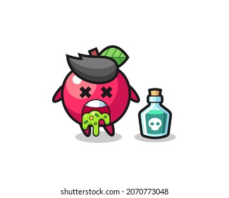 happy apple mascot jumping for congratulation with colour confetti , cute style design for t shirt, sticker, logo element