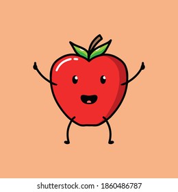 Happy Apple Mascot Vector Design, perfect for complementing your health or Christmas themed designs and other.