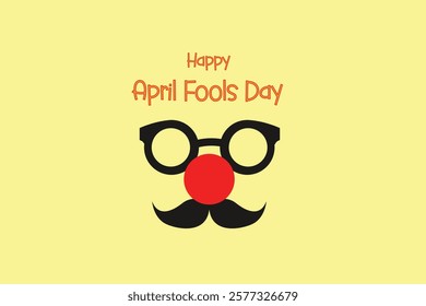 Happy April Fools Day design on yellow