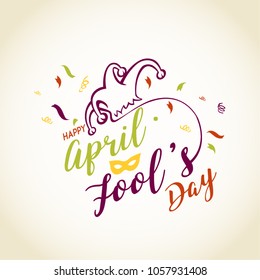 Happy April Fools Day. Greeting card design. Vector design. Eps 10.