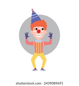 happy april fools day illustration clown concept surprise and comedy fun vector template poster background