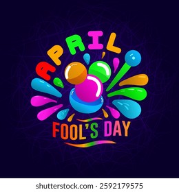 Happy April Fools Day Poster Template with unique and funny typography and design elements. Vector Illustration