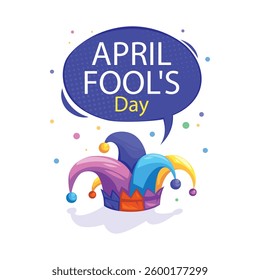 Happy April Fool's Day Poster Template. Vector Illustration