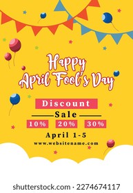 happy April fool's day sale poster flyer social mediua post design