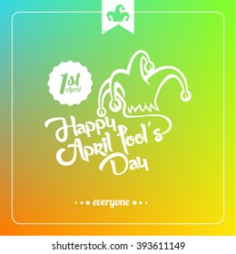 Happy April Fools' Day typographic background.