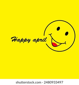 happy april mop vector template design illustration