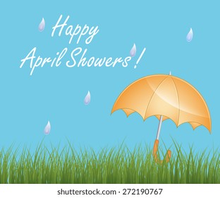 Happy April Showers - Vector Graphics