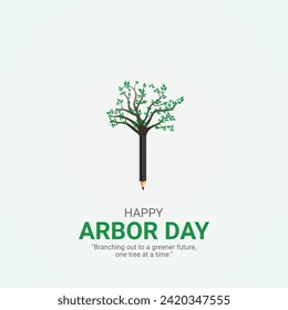 happy arbor day. arbor day creative ads design April 25. social media poster, vector, 3D illustration. 