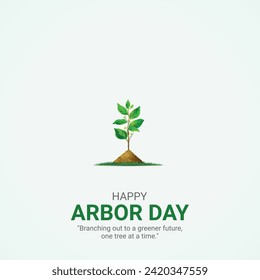 happy arbor day. arbor day creative ads design April 25. social media poster, vector, 3D illustration. 