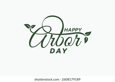 happy arbor day vector graphic for greeting card, celebration, event, etc.