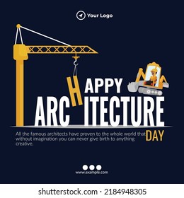 Happy architecture day banner design template.