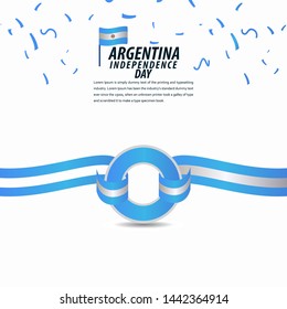 Happy Argentina Independence Day Celebration, Poster, Ribbon banner vector template design illustration