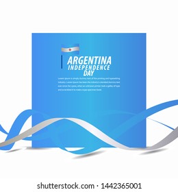 Happy Argentina Independence Day Celebration, Poster, Ribbon banner vector template design illustration