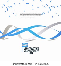 Happy Argentina Independence Day Celebration, Poster, Ribbon banner vector template design illustration